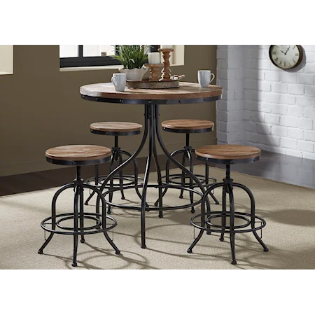 5-Piece Counter Height Pub Table and Bar Stool Set